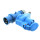 CEE Verlängerungskabel mit CEE Camping Stecker und Winkelkupplung blau 230V 16A 1,5mm²  Gummikabel - Robust & Sicher – „Made in Germany“ 10 Meter