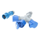 CEE Verl&auml;ngerung KALLE Blue mit 3-fach-Kupplung 3G 1,5mm&sup2; 5 Meter