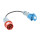KALLE DAS KABEL Adapterkabel H07RN-F 3G 2,5 mm² 0,5 Meter CEE 400V 16A auf CEE 230V 16A Schutzart IP44
