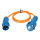 Camping Verlängerungskabel mit CEE Camping Stecker und Kupplung blau 230V 16A 2,5mm² in Signalfarbe Orange – Zäh & Zuverlässig – „Made in Germany“ 1,5 Meter