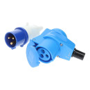 Verlängerungskabel CEE Stecker mit Sicherungsöse 230V/16 A 2,5mm² und CEE Kupplungsvarianten blau - Vielseitig & Robust - „Made in Germany“