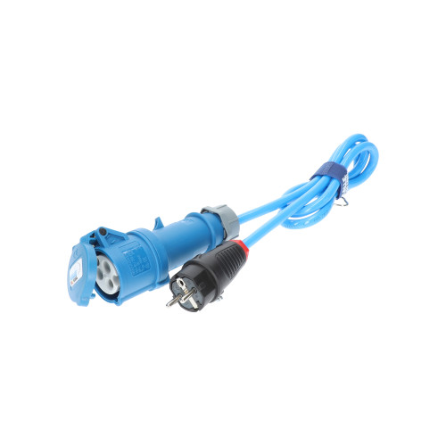 Adapter Professional Schuko Stecker 230V auf CEE Kupplung 230V H07BQ-F 3G 2,5 blau