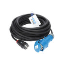CEE Adapterleitung KALLE Blue SCHUKO Stecker Professional auf CEE Kupplung 3G 1,5mm&sup2; 10 Meter