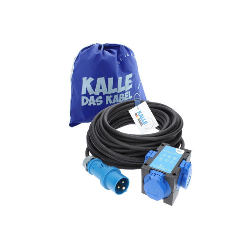 CEE Adapterleitung KALLE Blue Zelt Edition SCHUKO 3G 2,5mm² 20 Meter