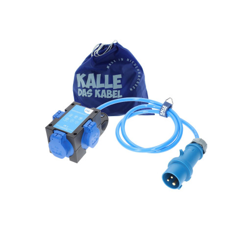CEE Adapterleitung KALLE Blue EXTREME Zelt Edition SCHUKO 3G 2,5mm² 1,5 Meter