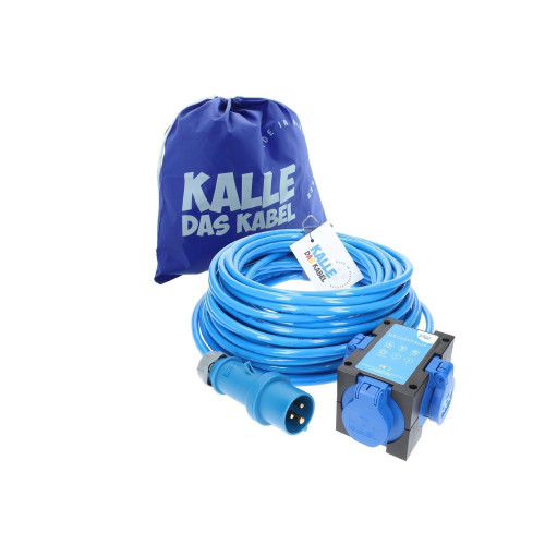 CEE Adapterleitung KALLE Blue EXTREME Zelt Edition SCHUKO 3G 2,5mm² 30 Meter