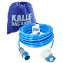 Camping Verlängerungskabel mit CEE Camping Stecker und Winkelkupplung Kompakt 230V 16A 2,5mm² in strahlendem Blau - Robust & Sicher – „Made in Germany“ 40 Meter