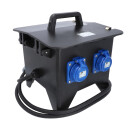 Mobilverteiller, Stromverteiler SPITZ Model 3, 400V 16A, 2x CEE 16A, 4x Schuko IP66/68 mit FI-Schalter Vollgummiverteiler