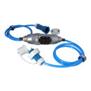 Personenschutzschalter KALLE PRCD-S IP68 (Kopp) Aluminium  H07BQ-F 3G 2,5 (PUR-Kabel) blau