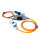 Personenschutzschalter KALLE PRCD-S IP68 (Kopp) Aluminium  H07BQ-F 3G 2,5 (PUR-Kabel) orange