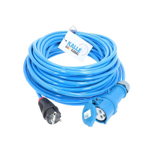 Camping Adapterkabel Schukostecker auf CEE Kupplung blau / 230V 16A 2,5mm² Robust & Stabil – „Made in Germany“