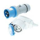 Camping Verlängerungskabel mit CEE Camping Stecker und Winkelkupplung Kompakt 230V 16A 2,5mm² in Signalfarbe Orange - Robust & Sicher – „Made in Germany“ 1,5 Meter