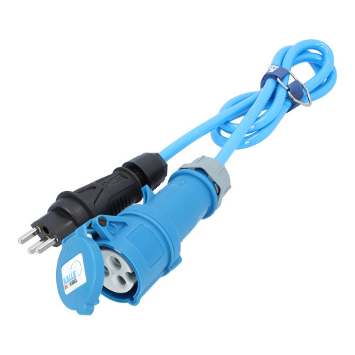 Kalle Adapterleitung Schweiz T23 16A 2,5mm² auf CEE 16A 230V Extreme Blau 1,5 Meter