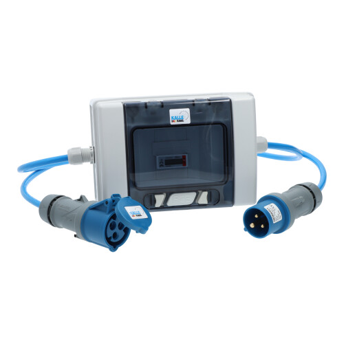 Kalle Stromzähler / Zwischenzähler CEE 230V H07BQ-F 3G 2,5 blau (PUR-Kabel), Anschluss und Abgangsleitung je 1 Meter Länge