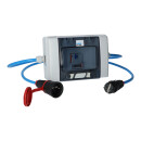 Kalle Stromzähler / Zwischenzähler Schuko 230V H07BQ-F 3G 2,5 blau (PUR-Kabel) mit FI 30mA, Anschluss und Abgangsleitung je 1 Meter Länge