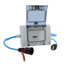 Kalle Stromzähler / Zwischenzähler Schuko 230V H07BQ-F 3G 2,5 blau (PUR-Kabel), Anschluss und Abgangsleitung je 1 Meter Länge