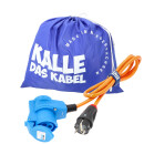 Kalle LEDapter Schuko auf CEE 230V Winkelkupplung Adapterkabel PUR ORANGE H07BQ-F 3G 2,5 mm² 1,5 m mit LED-Verpolungsanzeige