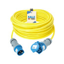 KALLE Camping Starter Set Polyurethan Campingkabel H07BQ-F 3G 2,5 mm² gelb Polyurethan-Verlängerung 25 m + Kalle LEDapter 230V Winkel IP44 1,5 m H07BQ-F 3G2,5 (PUR-Kabel) gelb