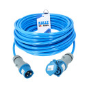 KALLE Camping Starter Set Polyurethan Campingkabel H07BQ-F 3G 2,5 mm² blau Polyurethan-Verlängerung 25 m + Kalle LEDapter 230V Winkel IP44 1,5 m H07BQ-F 3G2,5 (PUR-Kabel) blau