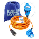 Kalle LEDapter Schuko auf CEE 230V Winkelkupplung H07BQ-F 3G 2,5 mm² mit LED-Verpolungsanzeige Extreme Signal Orange IP44