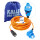 Kalle LEDapter Schuko auf CEE 230V Winkelkupplung 3G 2,5 mm² 5 Meter mit LED-Verpolungsanzeige Extreme Signal Orange IP44