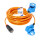Kalle LEDapter Schuko auf CEE 230V Winkelkupplung 3G 2,5 mm² 30 Meter mit LED-Verpolungsanzeige Extreme Signal Orange IP44