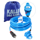 Kalle LEDapter Schuko auf CEE 230V Winkelkupplung 3G 2,5 mm² mit LED-Verpolungsanzeige Extreme Blau IP44 50 Meter