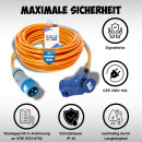 Kalle Verlängerungskabel CEE Stecker auf CEE Winkelkupplung mit LED Spannungsanzeige H07BQ-F 3G 2,5 mm² 230V 16A Extreme Signal Orange IP44