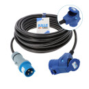 Kalle Verlängerungskabel CEE Stecker auf CEE Winkelkupplung mit LED Spannungsanzeige H07RN-F 3G 2,5 mm² 230V 16A IP44 25 Meter