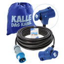 Kalle Verlängerungskabel CEE Stecker auf CEE Winkelkupplung mit LED Spannungsanzeige H07RN-F 3G 2,5 mm² 230V 16A IP44 25 Meter