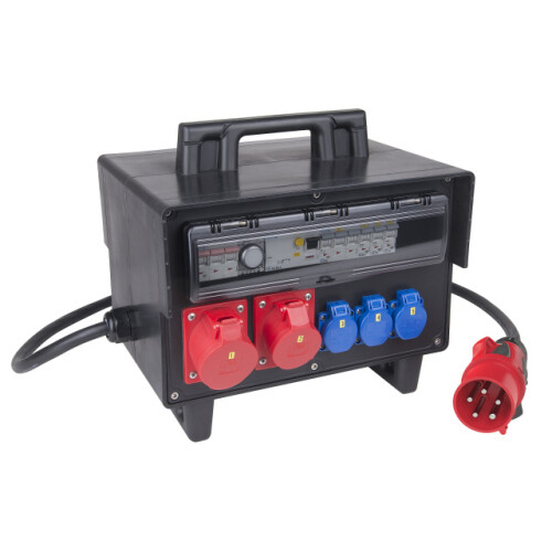PRCD-S Mobilverteiler Schrems BV 32/5, 400V 1x CEE 16A/32A, 3x Schuko IP44 Vollgummiverteiler