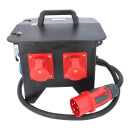 Mobilverteiler, Stromverteiler SPITZ Model 5B, 400V 32A, 1x CEE 32A, 2x CEE 16A 4x Schuko IP54 mit FI-Schalter Typ B Vollgummiverteiler