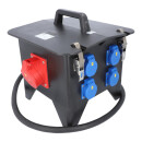 Mobilverteiler, Stromverteiler SPITZ Model 5B, 400V 32A, 1x CEE 32A, 2x CEE 16A 4x Schuko IP54 mit FI-Schalter Typ B Vollgummiverteiler